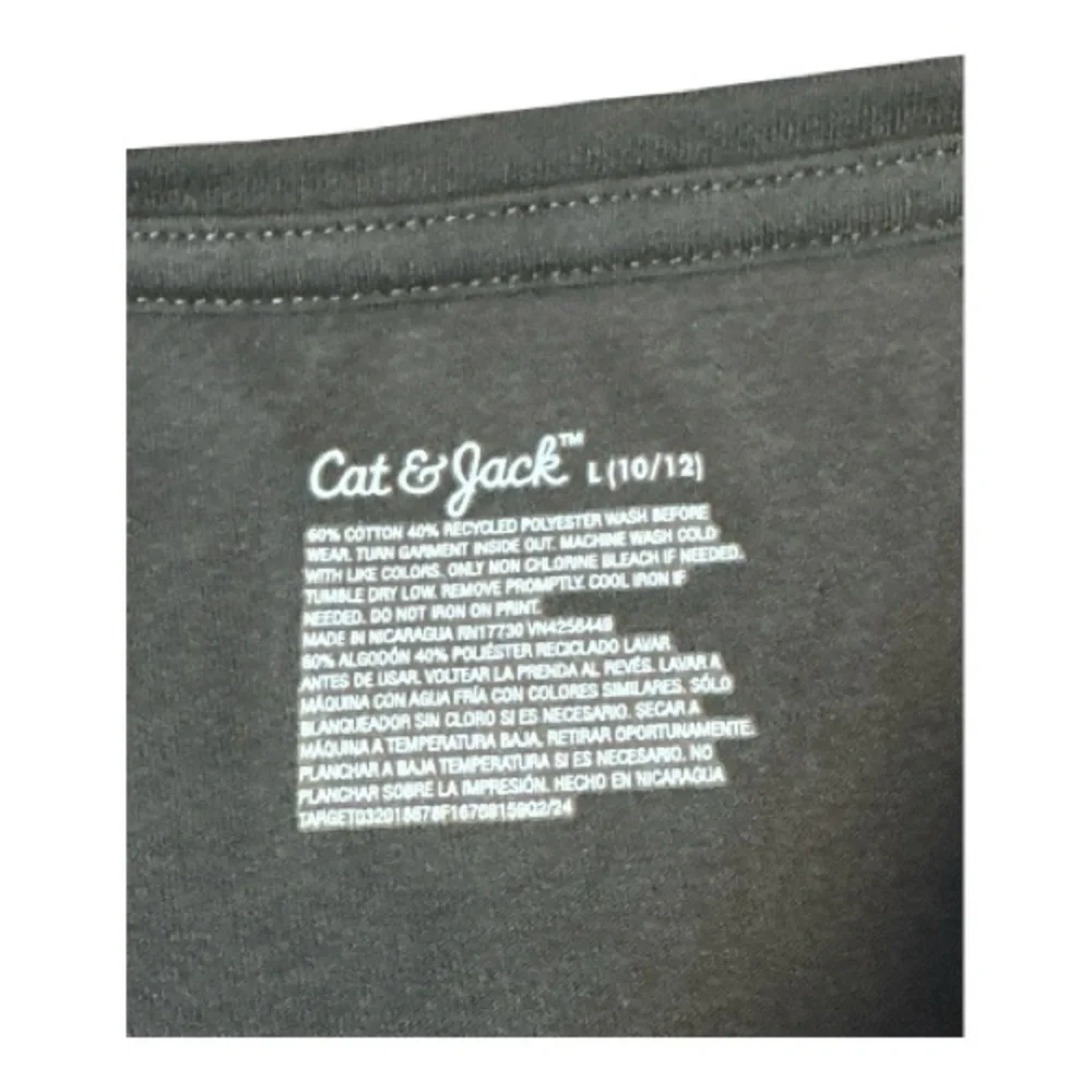 Cat & Jack Girls Long Sleeve Graphic Tee | Size L (10/12)